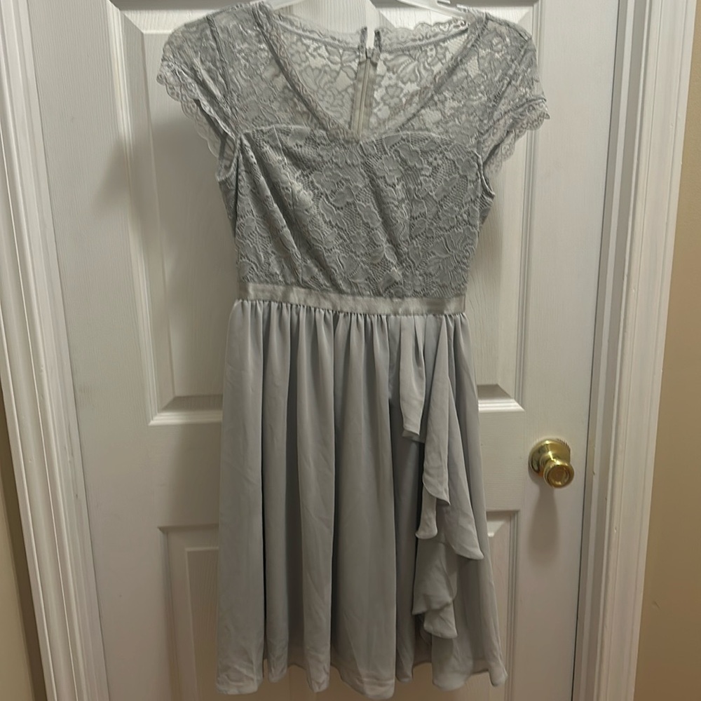 Light gray dress bridesmaid